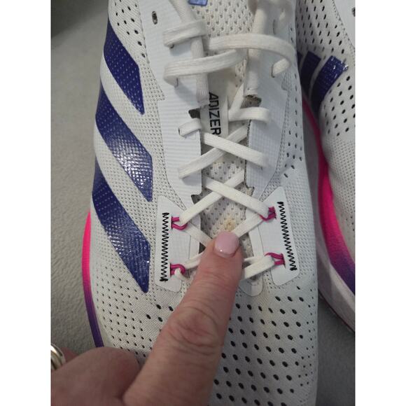 Mens 11.5 Adidas Adizero SL Running Shoes White Blue Fuchsia Cloud main image 4
